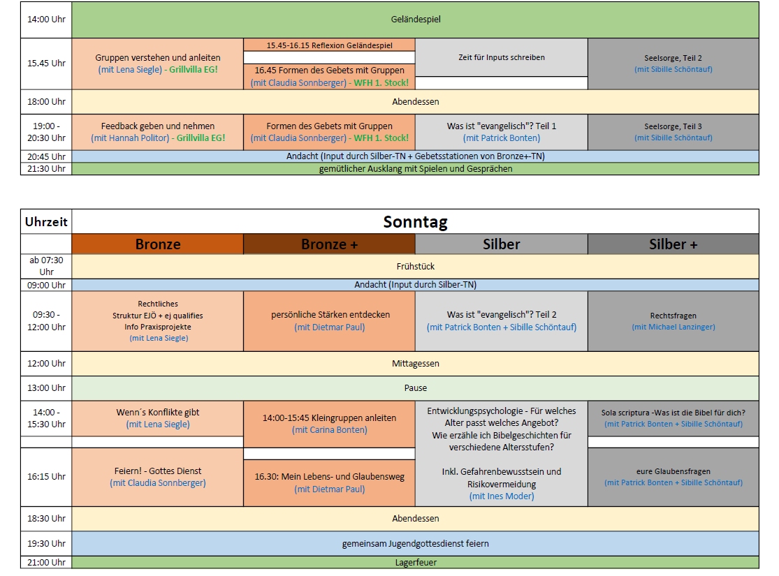 Zeitplan ej qualifies Wochenende Sa-So